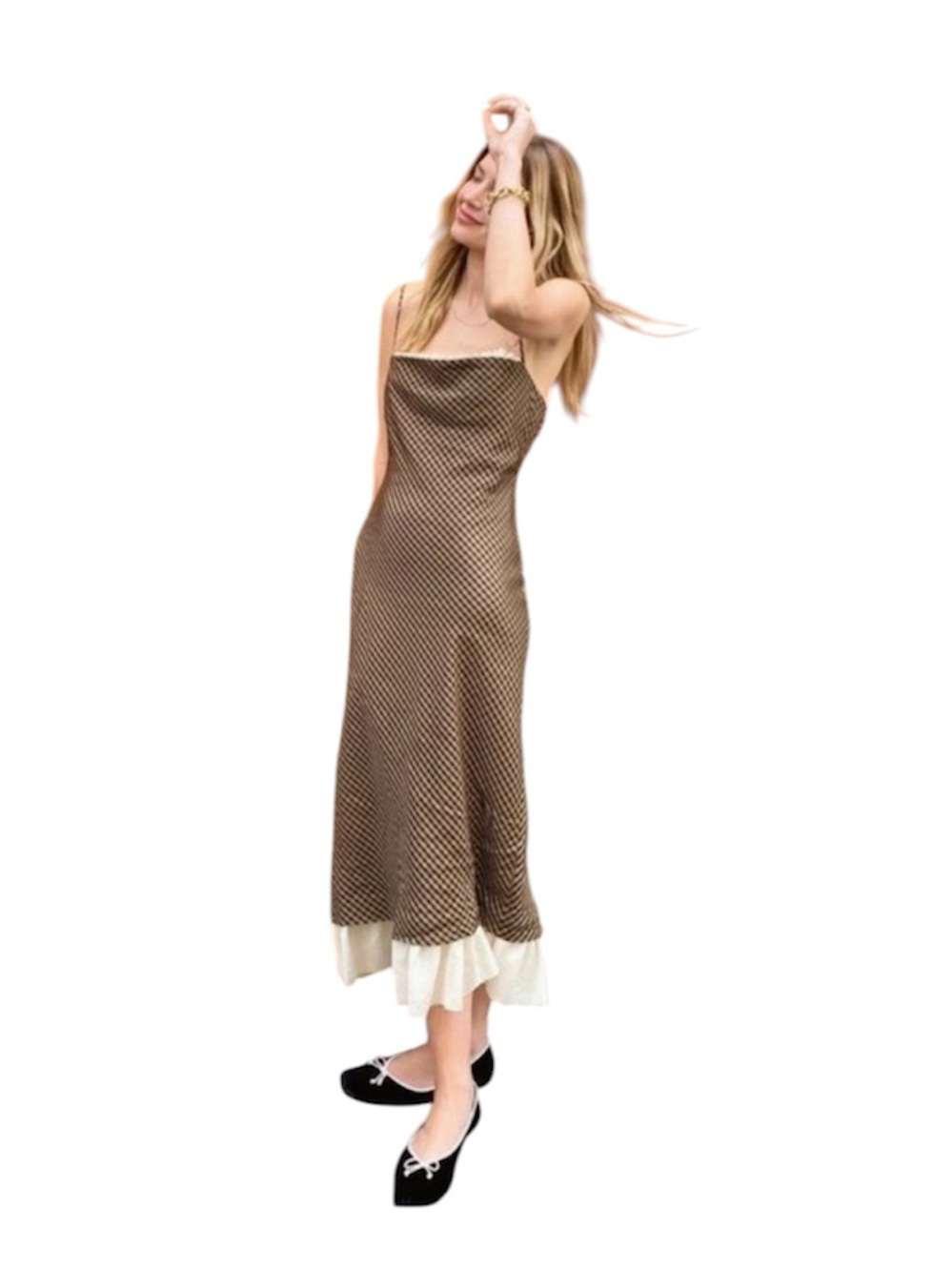 Antonio Melani x Courtney Grow Bond Gingham Sleeveless Ruffle Trim Hem Dress 2